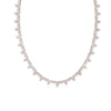 16.90 Ct Round Cut Moissanite Floral Cluster Tennis Necklace 14K Yellow Gold Plated