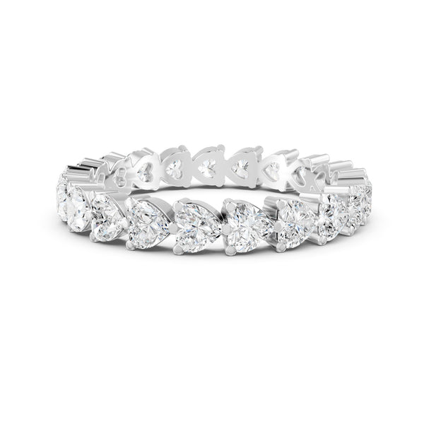 1.90 Ct Heart Cut Moissanite Full Eternity Band Ring In 14K Gold Plated