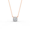 0.30 Ct Round Cut Moissanite Women's Halo Necklace Pendant 14K Gold Plated