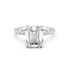 2.80Ct Emerald & Round Cut Moissanite Engagement Ring 14K Gold Plated