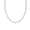 16.90 Ct Round Cut Moissanite Floral Cluster Tennis Necklace 14K Yellow Gold Plated