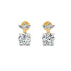 2.02 Ct Round Cut Moissanite Floral Drop Earrings 14K Yellow Gold Plated