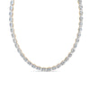 6.20 Ct Oval Cut Moissanite Tennis Necklace 14K Yellow Gold Plated