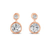 1.83 Ct Round Cut Moissanite Bezel Set Dangle Drop Earrings 14K Yellow Gold Plated