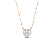 0.17 Ct Round Cut Moissanite Women's Heart Necklace Pendant 14K Gold Plated