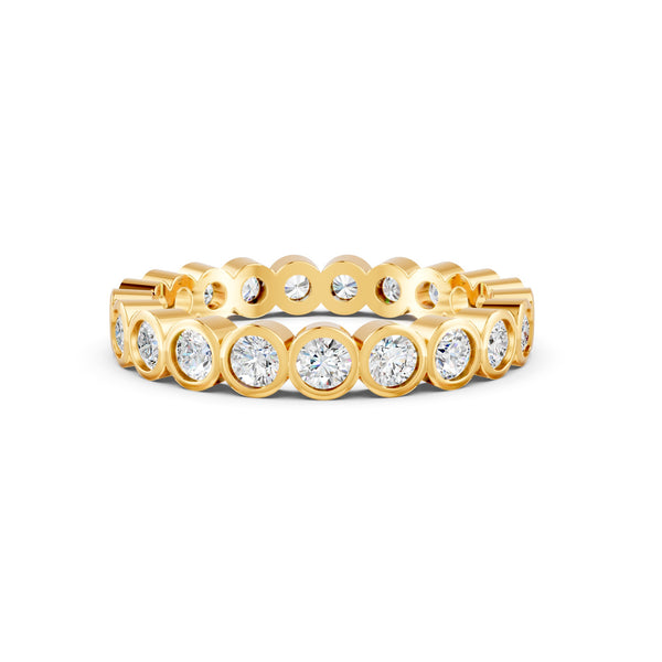 1.14Ct Round Cut Moissanite Bezel Set Full Eternity Band Ring 14K Gold Plated