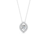 Load image into Gallery viewer, 0.56 Ct Round Cut Moissanite Women's Cluster Necklace Pendant 14K Gold Plated