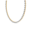 6.20 Ct Oval Cut Moissanite Tennis Necklace 14K Yellow Gold Plated
