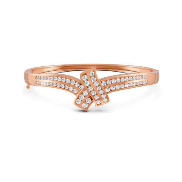 1.50 Ct Round Cut Moissanite Women's Bangle Bracelet 14K Gold Plated