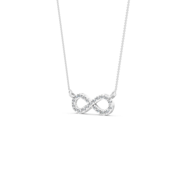 0.33Ct Round Cut Moissanite Infinity Pendant Necklace 14K Yellow Gold Plated