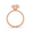 2.09 Ct Cushion & Round Cut Moissanite Engagement Ring 14K Gold Plated