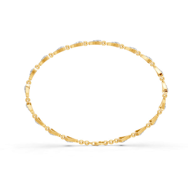 1.06 Ct Round Cut Moissanite Cluster Link Bracelet 14K Yellow Gold Plated