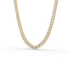 17.54 Ct Round Cut Graduation Moissanite Tennis Necklace 14K Yellow Gold Plated