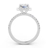 2.15Ct Emerald Cut Moissanite Halo Engagement Ring 14K Gold Plated