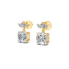 2.02 Ct Round Cut Moissanite Floral Drop Earrings 14K Yellow Gold Plated
