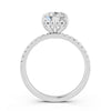 2.09Ct Pear Cut Moissanite Hidden Halo Engagement Ring 14K Gold Plated