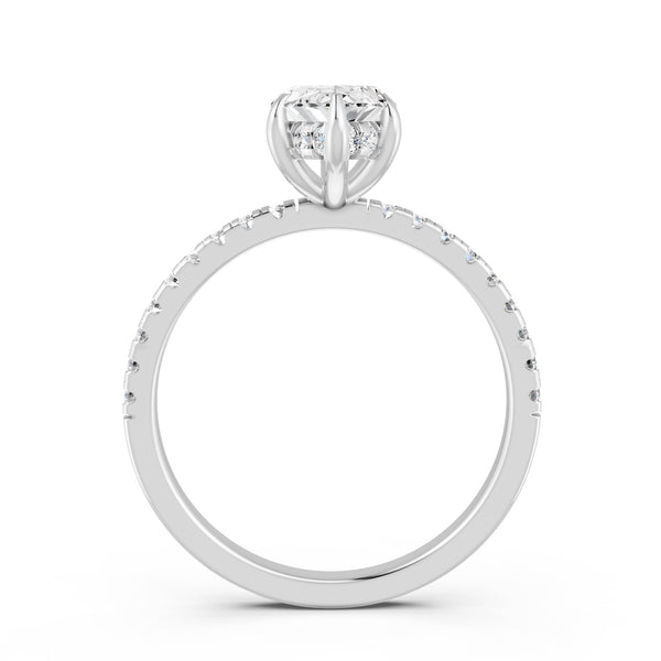 1.72Ct Marquise Cut Moissanite Hidden Halo Engegment Ring 14K Gold Plated