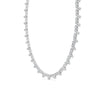 16.90 Ct Round Cut Moissanite Floral Cluster Tennis Necklace 14K Yellow Gold Plated