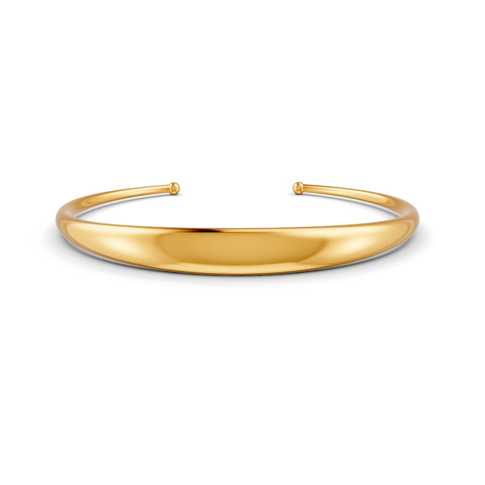 Elegant Polished Gold Cuff Bracelet for Women Sleek Minimalist Design 14K Gold Plated