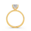 2.80Ct Emerald & Round Cut Moissanite Engagement Ring 14K Gold Plated