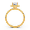 2.15Ct Emerald Cut Moissanite Halo Engagement Ring 14K Gold Plated