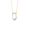 0.34Ct Round Cut Moissanite Circle Pendant Necklace 14K Yellow Gold Plated