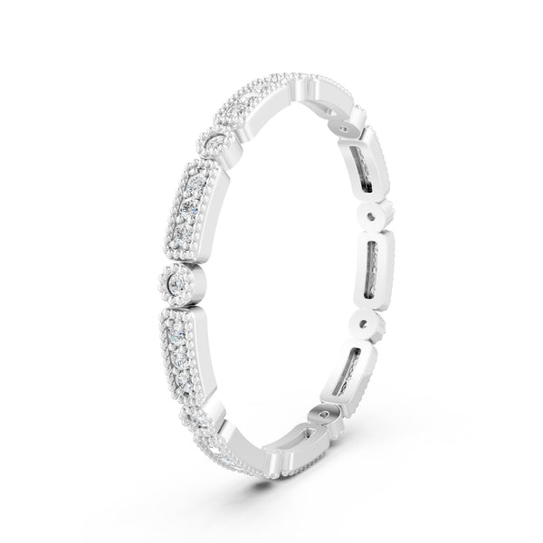 0.18Ct Round Cut Moissanite Full Eternity Band Ring In 14K Gold Plated