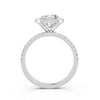 2.09 Ct Cushion & Round Cut Moissanite Engagement Ring 14K Gold Plated