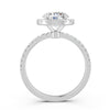 1.87Ct Round Cut Moissanite Halo Engagement Ring 14K Gold Plated