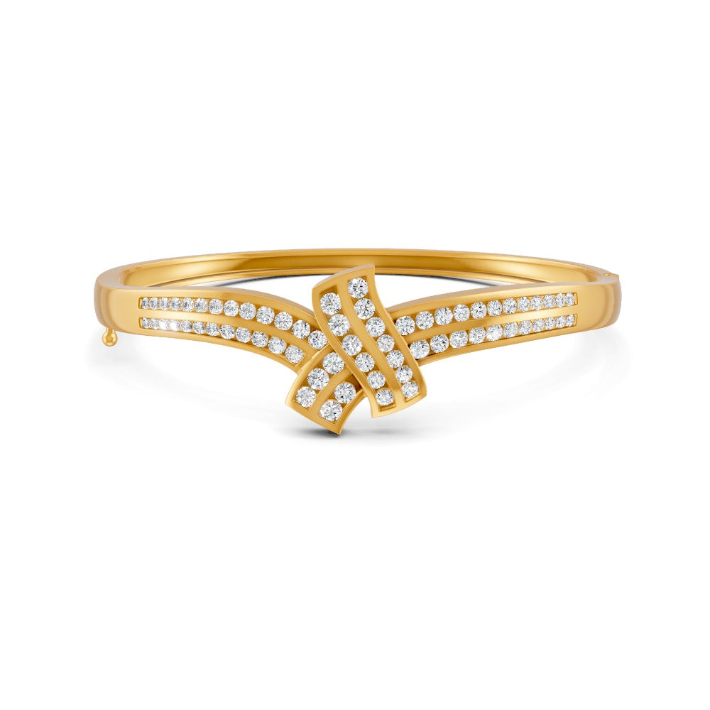 1.50 Ct Round Cut Moissanite Women's Bangle Bracelet 14K Gold Plated