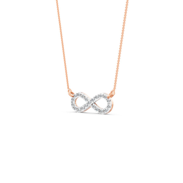 0.33Ct Round Cut Moissanite Infinity Pendant Necklace 14K Yellow Gold Plated