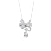 1.69 Ct Round Cut Moissanite Bow Pendant Necklace In 14K Yellow Gold Pllated