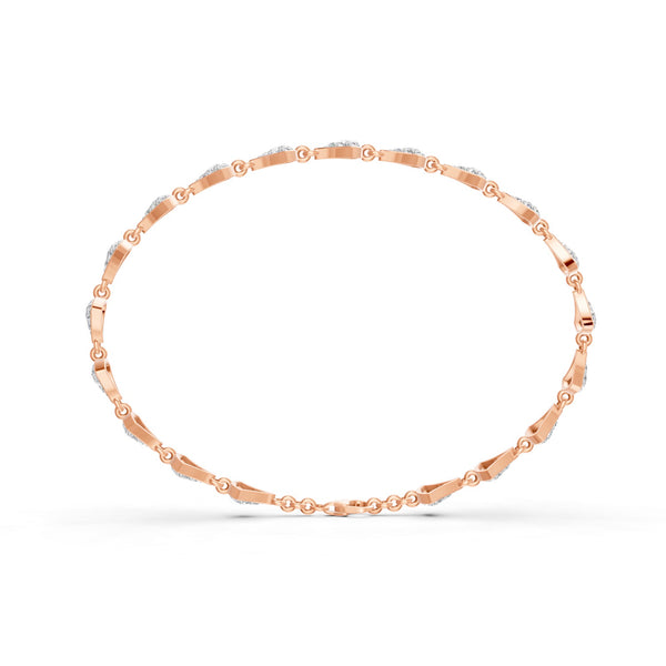 1.06 Ct Round Cut Moissanite Cluster Link Bracelet 14K Yellow Gold Plated