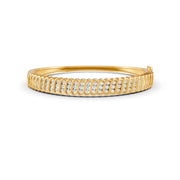 1.90 Ct Round Cut Natural Moissanite Women's Bangle Bracelets 14K Gold Plated