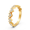 0.14Ct Round Cut Moissanite Half Eternity Band Ring 14K Gold Plated
