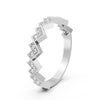 0.14Ct Round Cut Moissanite Half Eternity Band Ring 14K Gold Plated