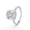 3.53Ct Cushion Cut Moissanite Hidden Halo Engagement Ring 14K Gold Plated