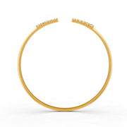 0.15 Ct Round Cut Natural Moissanite Women's Bangle Bracelets 14K Gold Plated