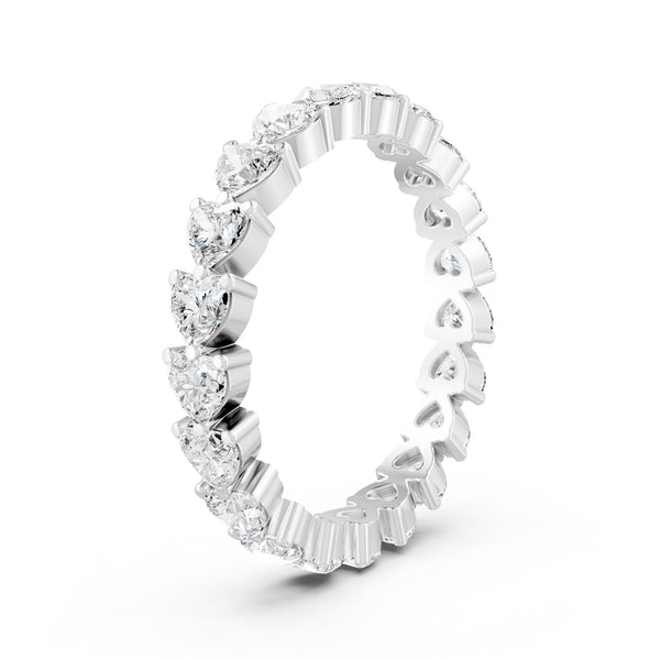 1.90 Ct Heart Cut Moissanite Full Eternity Band Ring In 14K Gold Plated