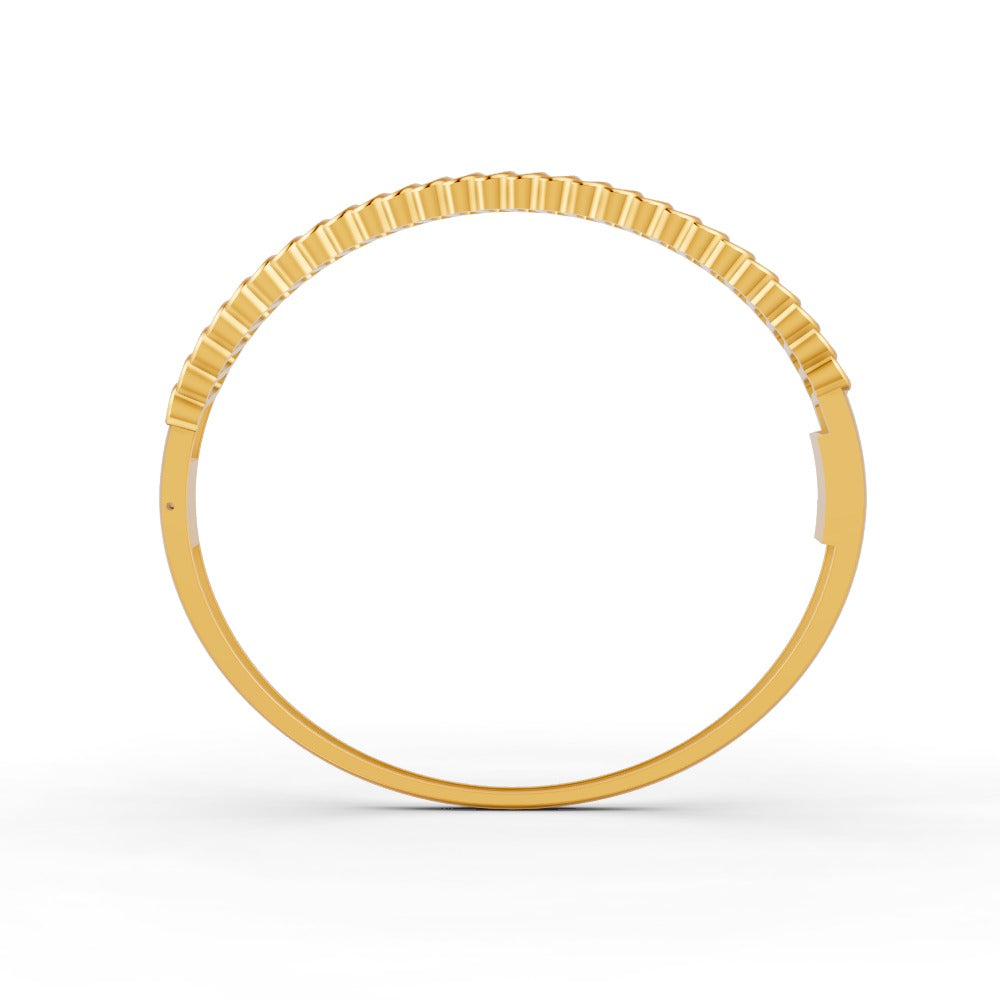 1.90 Ct Round Cut Natural Moissanite Women's Bangle Bracelets 14K Gold Plated