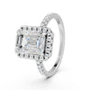 2Ct Emerald Cut Moissanite Engagement Ring 14K Gold Plated