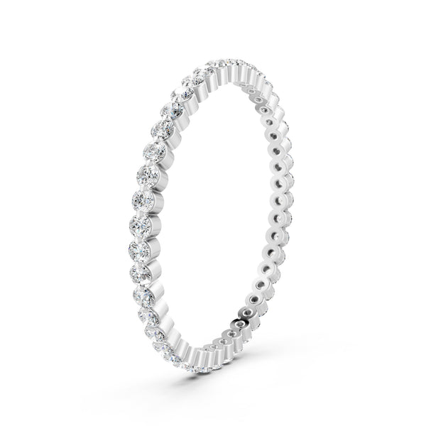 Round Cut Moissanite Full Eternity Band Ring 14K Gold Plated