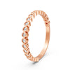 0.17Ct Round Cut Moissanite Bezel Set Half Eternity Band Ring 14K Gold Ring