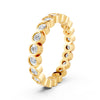 1.14Ct Round Cut Moissanite Bezel Set Full Eternity Band Ring 14K Gold Plated