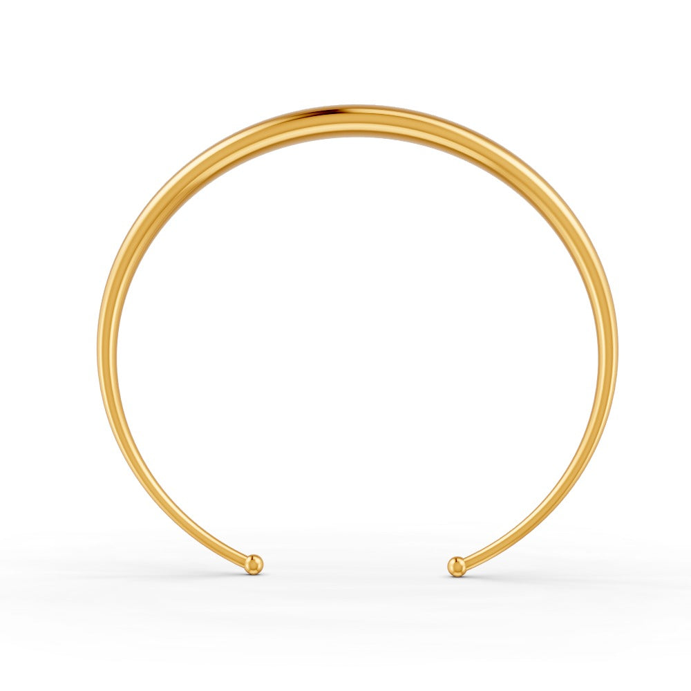 Elegant Polished Gold Cuff Bracelet for Women Sleek Minimalist Design 14K Gold Plated