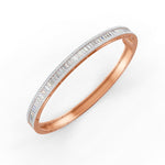 Load image into Gallery viewer, 3.79 Ct Baguette &amp; Round Natural Moissanite Women's Bangle Bracelet 14K Gold Plated