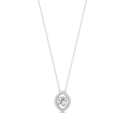 0.56 Ct Round Cut Moissanite Women's Cluster Necklace Pendant 14K Gold Plated