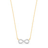 0.33Ct Round Cut Moissanite Infinity Pendant Necklace 14K Yellow Gold Plated
