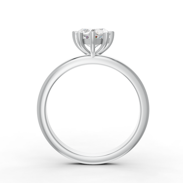 1-5 Ct Heart Cut Real Moissanite 5 Prong Solitaire Ring 14K Yellow Gold Plated