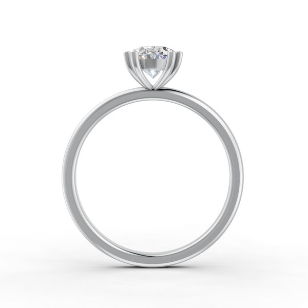 1-5 Ct Oval Cut Real Moissanite Double 4 Prong Solitaire Ring 14K Yellow Gold Plated